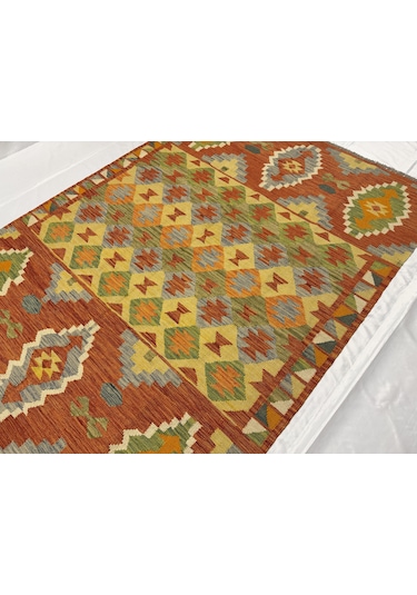 El Dokuma Afgan Kilim 100% Yün Kök Boya Elsanat Eserı Evinize Renk Katacak Çok Renkli