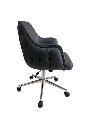 Bilgisayar ve Çalışma Koltuğu Suni Deri Krom Yıldız Ayaklı