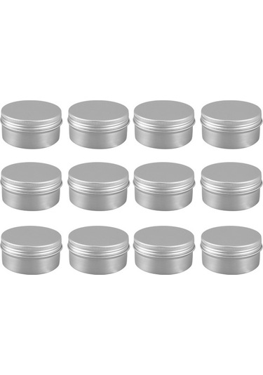 Agoodshop 12 Paket 80ml Teneke Kaplar Çay Alüminyum Kutu Dudak Balsamı Balsamı Saklama Kutusu Kavanoz Ahşap