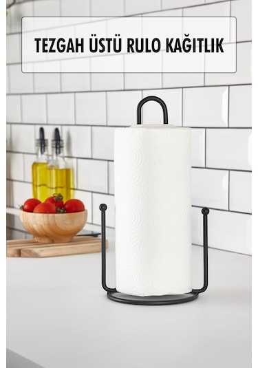 Metal Kağıt Havluluk & Dik Havlu Peçetelik Siyah 28 Cm