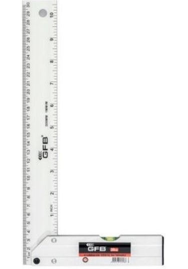 Alüminyum Gönye Su Terazili 300 Mm / 30 Cm