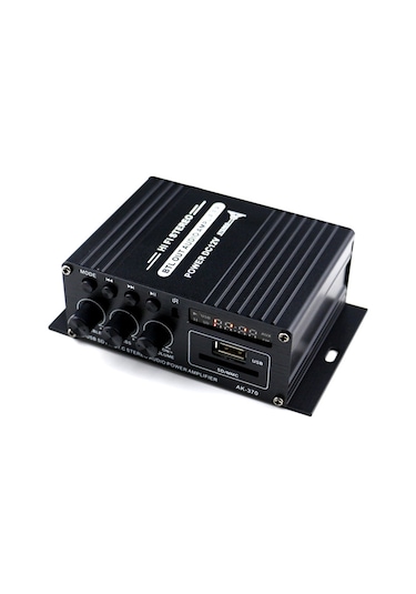 Mufunye Siyah 12v 20wx2 Bluetooth Araç/ev Amfi, Sd/usb Okuyucu, Fm Radyo, Dijital Ekran, 12v 2a-5a Girişi Güç Adaptörü Yok