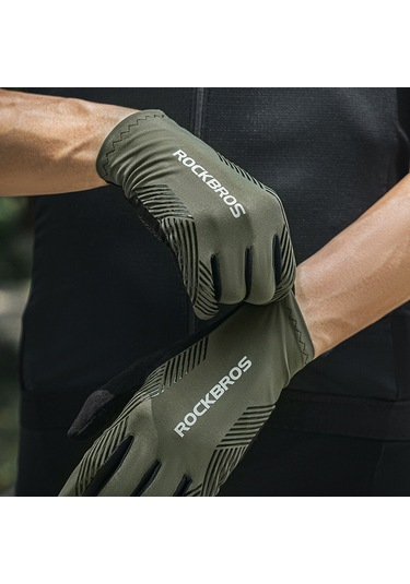 Rockbros S310 Dokunmatik Ekran Tam Parmak Kaymaz Sbr Mtb Bisiklet Eldiveni