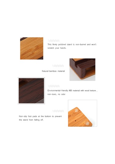 Singree Ahşap Telefon Standı - Ses Yükselticili Masaüstü Telefon Tutucu