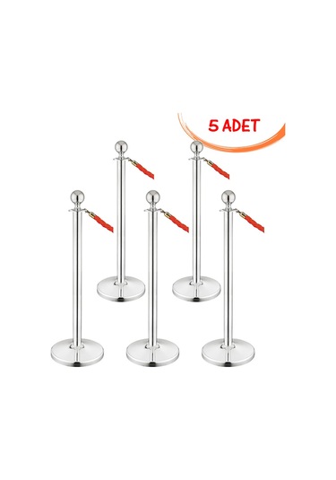 Protokol Bariyeri Paslanmaz Yönlendirme Bariyeri Metalik Bariyer 5 Adet