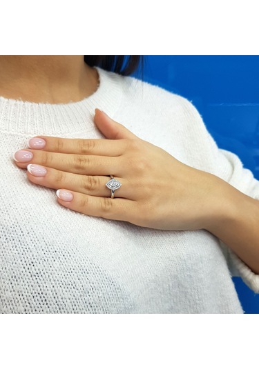 Lova Pırlanta Taşlı Markiz Susa Yüzük - 1070195