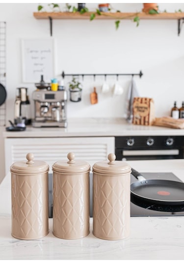 The Mia Prizma Çay Şeker Kahve Kavanozu Karamel 1,20 Lt