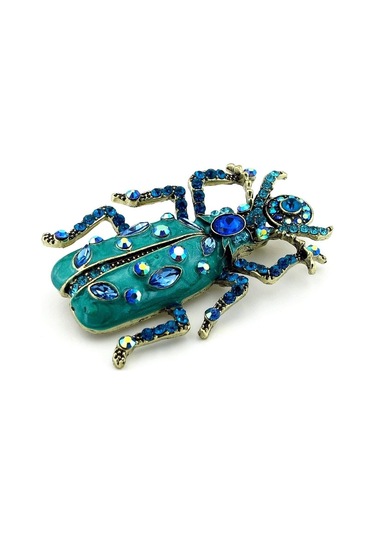Solfera Büyük Boy Mısır Tesbih Böceği Khepri Zirkon Taşlı Broş Rz180