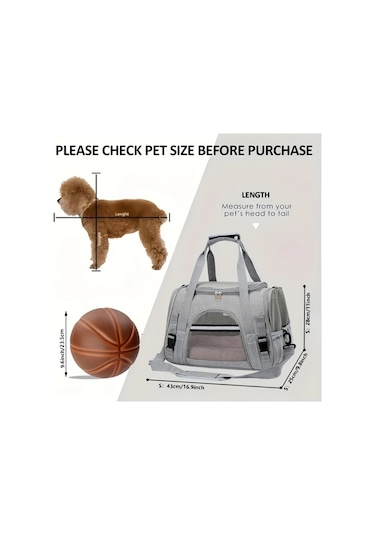 Hightower Gri Taşınabilir Kedi Taşıma Çantası Nylon Sırt Çantası Seyahat Ve Araba Yolculuğu İçin