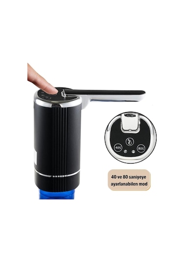 Zaman Ayarlı Katlanır Musluk 1200 Mah Bataryalı Usb İle Şarj Olabilen Elektronik Damacana Su Pompası Ak28yt0028 Diğer