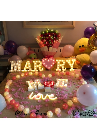 Doğum Günü Noel Düğün Ev Partisi Bar Dekorasyonu İçin Parlayan Ampuller İle Alfabe Led Işık Ayaklı Harf Tabelası Gece Lambası Diğer