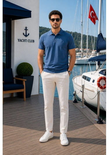 Alexander Gardi Polo Yaka Düğme Detaylı T-shirt Koyu Mavi
