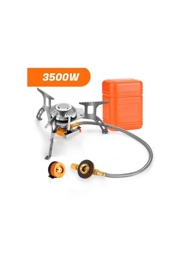 Zilinn Kamp Gaz Sobası Taşınabilir Katlanır Açık Sırt Çantası Soba Turist Ekipmanları Yemek Pişirmek İçin Yürüyüş Piknik 3500w Gümüş