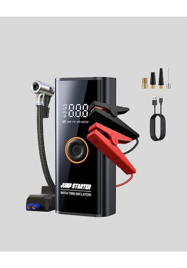 Çok Fonksiyonlu Araç Yol Yardım Kiti Jump Starter Ve Lastik Pompası