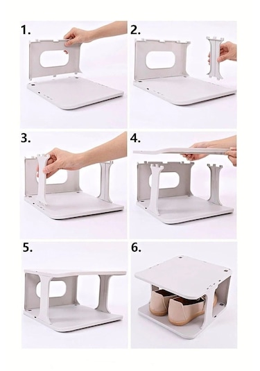 5 Katlı Portatif Ayakkabılık, Ayakkabı Standı, Siyah