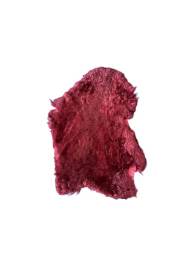 Gerçek Uzun Tüylü Koyun Postu Bordo 80 X 60 Cm