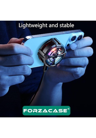 Forzacase Xiaomi Black Shark 5-5 Pro Uyumlu 5500 Rpm Kablolu Rgb Işıklı Manyetik Soğutucu Fan Fc560