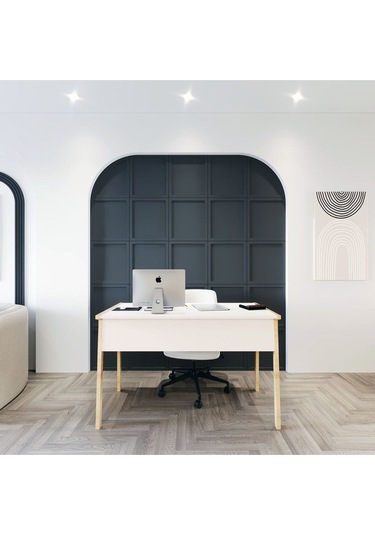 Zenith Çalışma Masası 120cm Beyaz Meşe