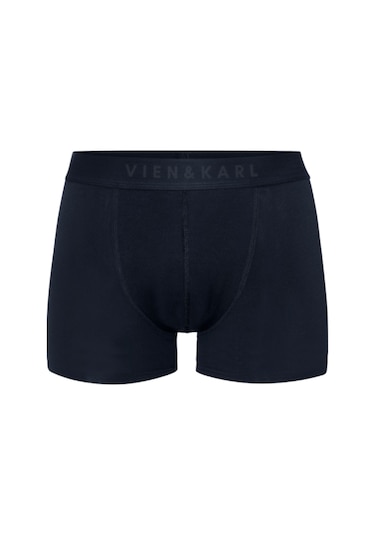 Vien&Karl Erkek Siyah Gri Lacivert 6 Lı Kutu Düz Likralı Boxer Gri