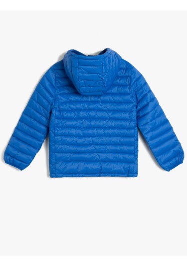 Koton Mevsimlik Mont Kapşonlu Cepli Saks 5wkb20019tw Saks Mavi