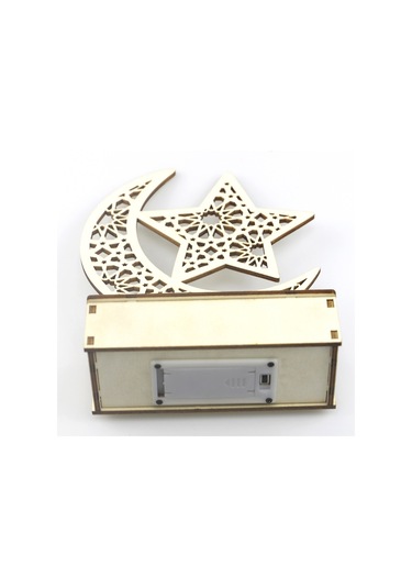 Ranyeek Ahşap Aydınlatma Dekorasyonu - Aydınlatabilir Ramazan Ayı Desenli Ahşap Heykeli, Pil Gerektirir Jm01874 Diğer