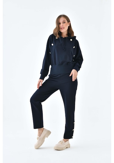 Ftz Women Kadın İki İp Düğme Detaylı Takım Lacivert 30640-lacivert Lacivert