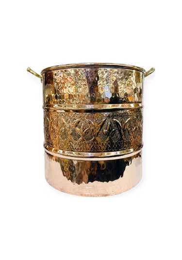 İşlemeli Bakır Köpük Kazanı 32 Cm Bakır