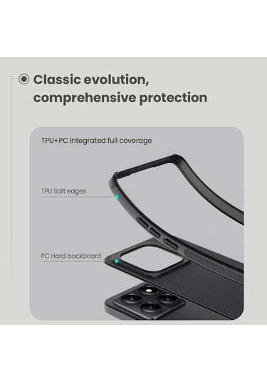 Xiaomi 14t Nıllkın Buzlu Kalkan Pro Pc Tpu Telefon Kılıfı İçin Siyah