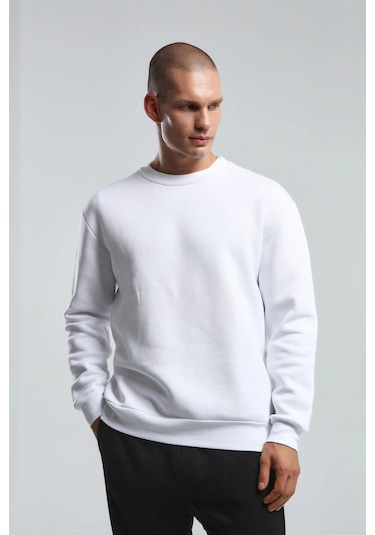 Kappa Benmanaj Erkek Beyaz Sweatshirt - Beyaz Beyaz