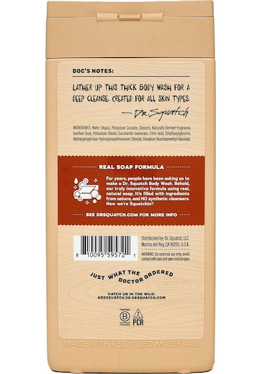 Dr. Squatch Men's Wood Barrel Bourbon Duş Jeli 414ml Baharat