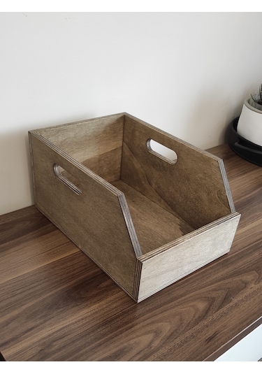 Ahşap 45lik Plak Sandığı - Organizer Kutu - Wooden 45 Record Box Ceviz