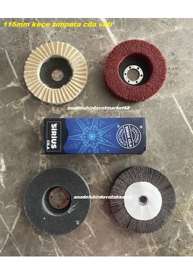 Dmr 115mm Keçe Zımpara Cila Seti Balta Bıçak Bileme Parlatma Cila Set 5pcs