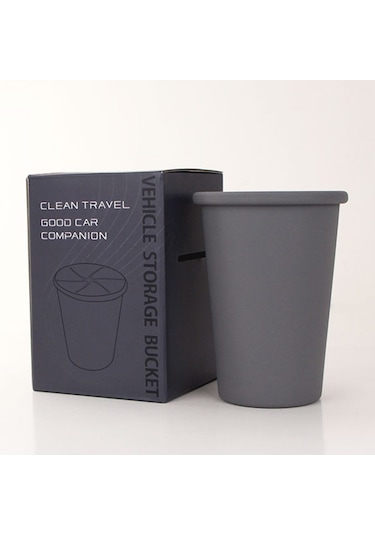 Araba Çöp Kovası Çöp Tutucu Araç Kapı Bardak Tutucu Koltuk Arkası Silikon Çöp Kutusu Çöp Kovası - Siyah