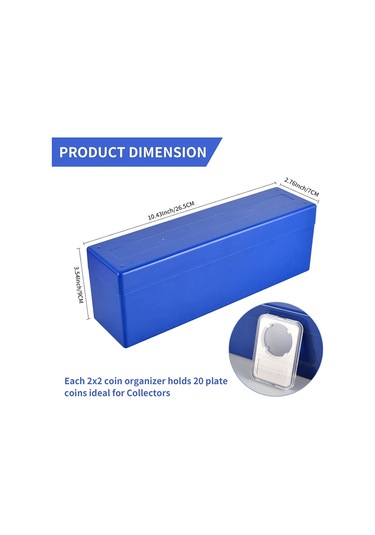 Anjiexun Adet Madeni Para Levha Saklama Kutusu 20 Levha Madeni Para Tutucuyla Uyumlu, Mavi Mavi
