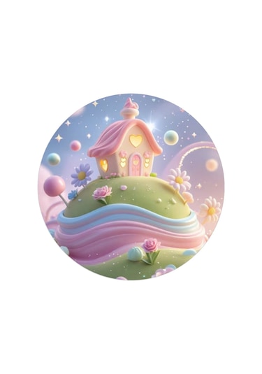 Yenilebilir Yuvarlak Pasta Resim Baskısı 20 Cm Şekerli Kağıt Şeker Temalı 115