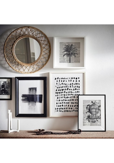 Grınsbol Rattan 55 Cm Duvar Aynası Dekorasyon Naturel