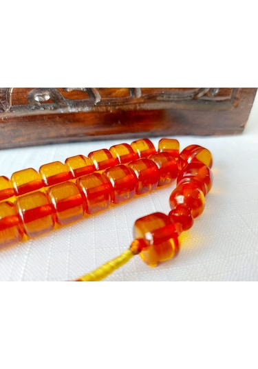 İran Necef Bağa Tekerlek Kesim Turuncu Tesbih Ölçü: 10 X 13,5