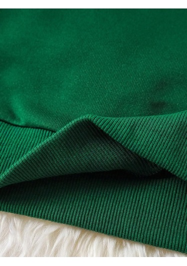 Unisex Kadın/erkek Harajuka Sokakt Yazılı Grafik Sweat Yeşil-17095 Yeşil