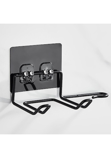 Siyah Saç Kurutma Makinesi Tutucu Raf Duvara Monte Saç Düzleştirici Kurutma Makinesi Tutucular Banyo Organizatör Depolama Rafı Siyah