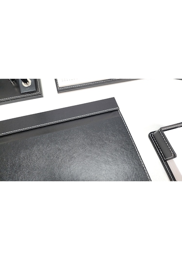 Prozenis Istinye İsimlikli Siyah Deri Sümen Takımı 9 Parça