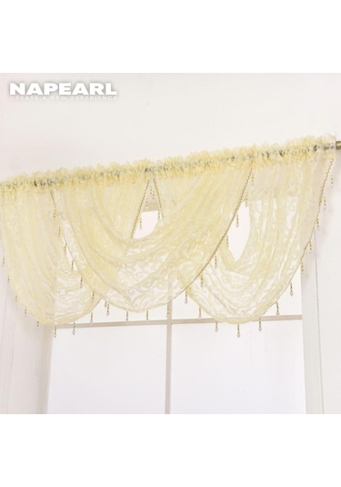 Krem 1 Pc Napearl Modern Boncuklu Jakarlı Perde Valance Tasarım Pencere Dekoratif Perde Çiçek Tül Perde Krem Krem 1 Pc Napearl Modern Boncuklu Jakarlı Perde Valance Tasarım Pencere Dekoratif Perde Çiçek Tül Perde Krem