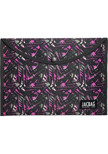 Jacbag Pembe Geometrik Kadın A4 Çıtçıtlı Dosya Defter Tablet Ve Evrak Çantası