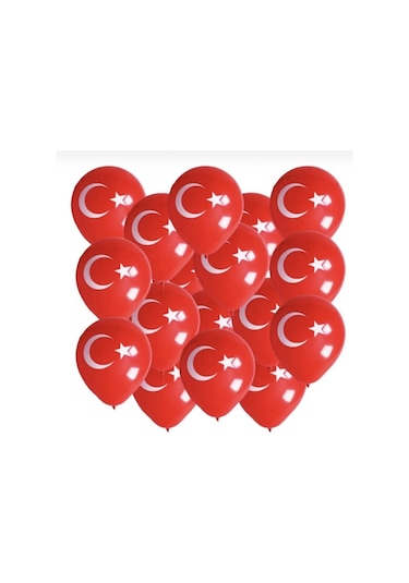 23 Nisan 29 Ekim Süsleme 25 Adet Ay Yıldızlı Balon Kırmızı