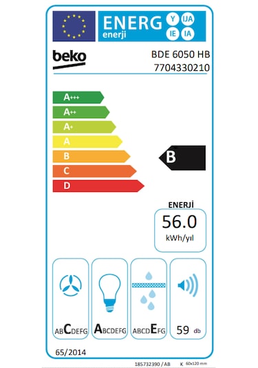 Beko BDE 6050 HB Duvar Tipi Davlumbaz