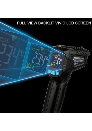 Jzcat Endüstriyel Dijital Kızılötesi Termometre - Siyah