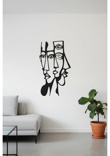 Picasso Yüzler Metal Duvar Tablosu Modern Duvar Dekorasyonu