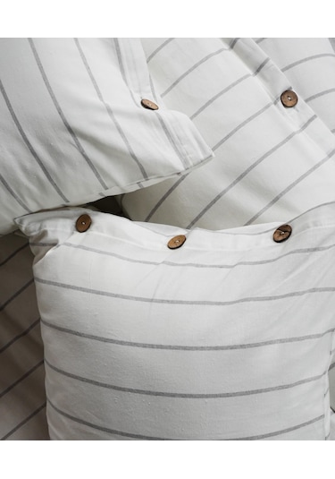 Cotton Collection Tek Kişilik Çizgili Nevresim Seti Rayuna Renkli