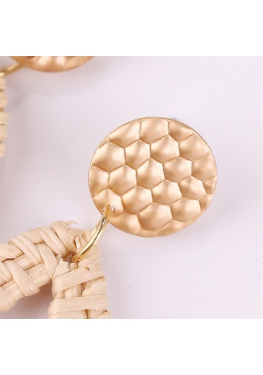 E2002-7 Knock Pattern Water Drop Bamboo Vine Handmade Woven Earrings Bosomia Style Earrings Gümüş