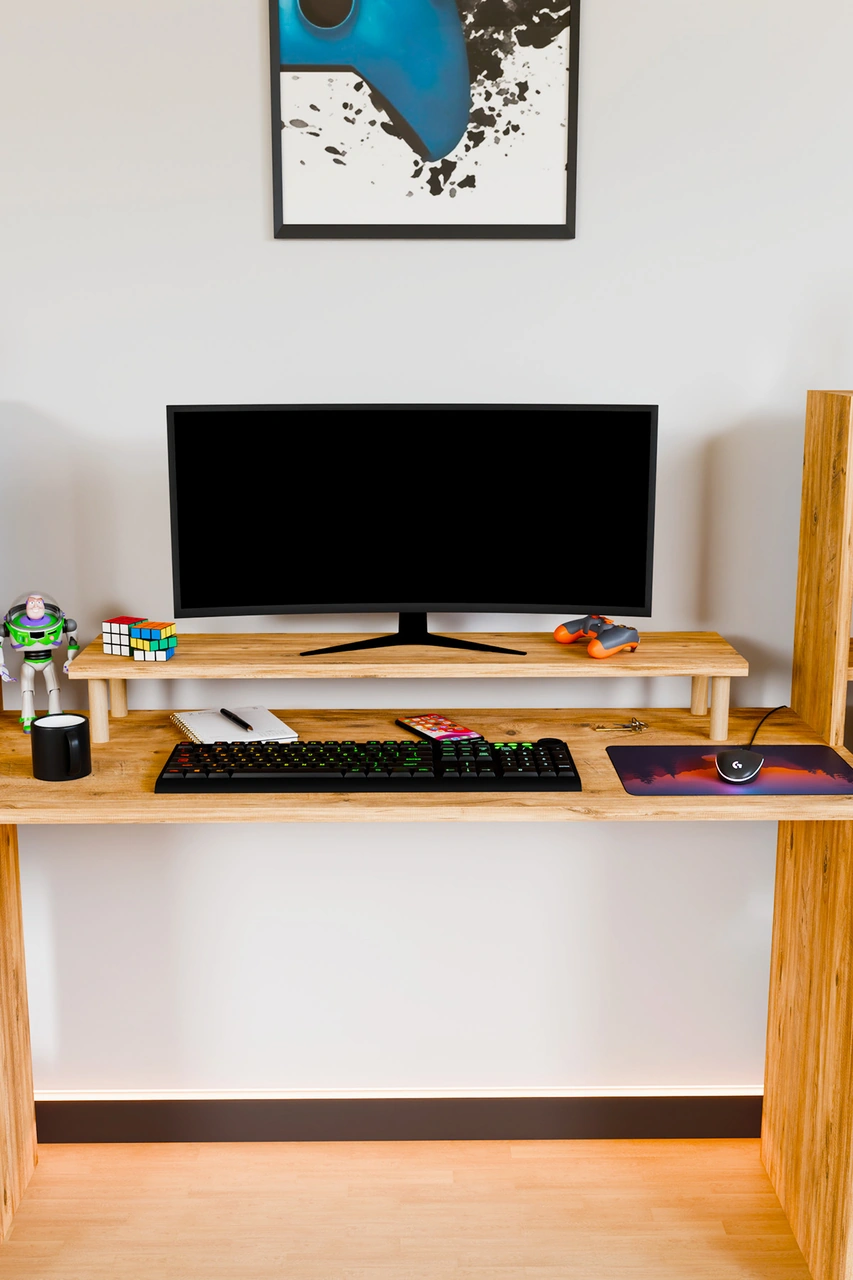 Moyo Monitör Yükseltici, Ekran Yükseltici, Masa Üstü Organizer Atlantik Çam