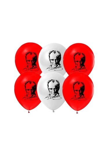 Kıka Atatürk Baskılı Balon 100 Adet Çok Renkli